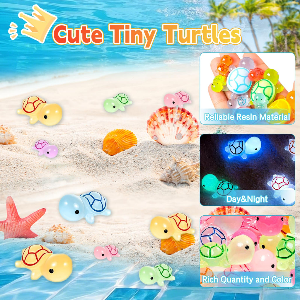 42 Mini Turtle Blind Bags – Glow in the Dark Resin Figurines for Kids Party Favors & Collecting