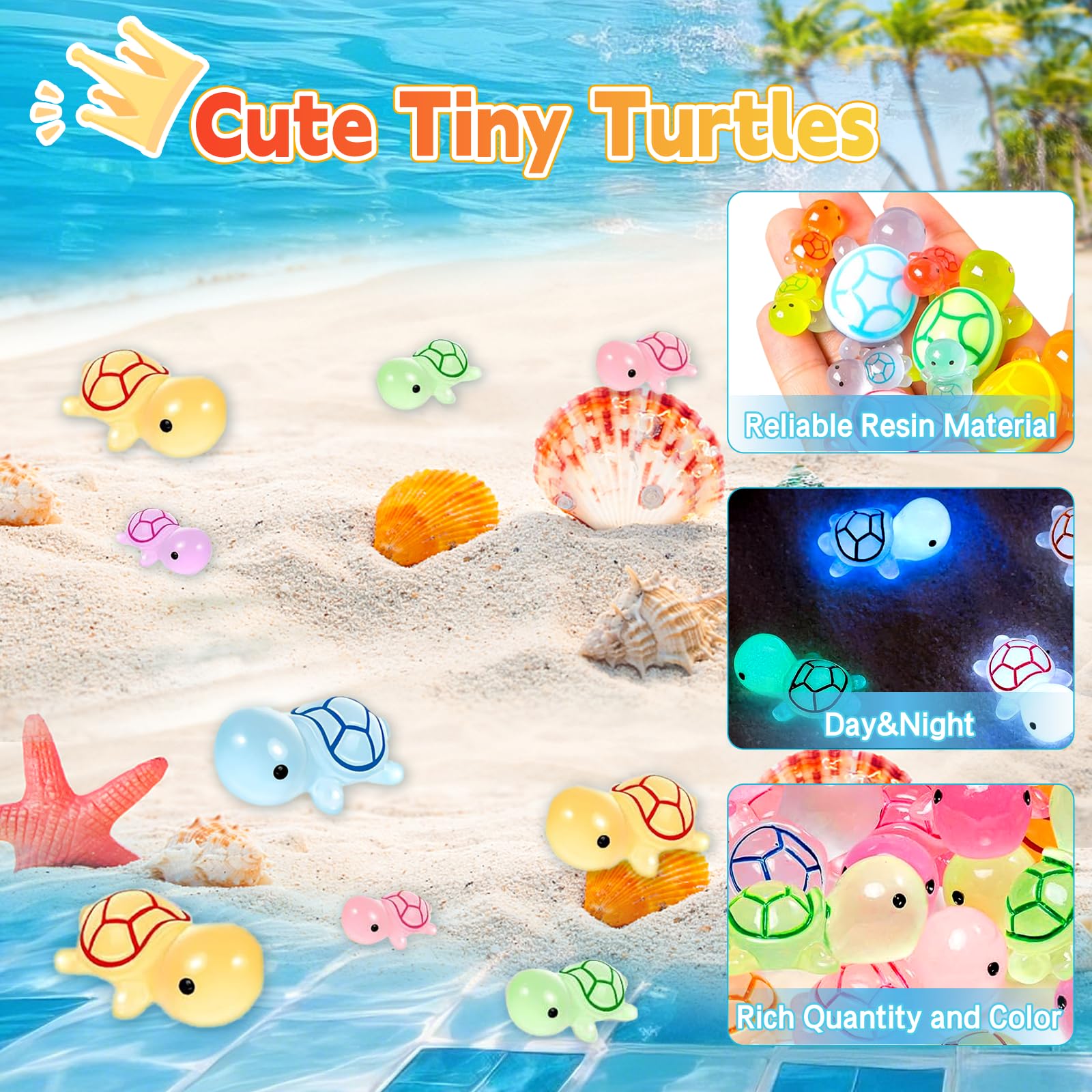 42 Mini Turtle Blind Bags – Glow in the Dark Resin Figurines for Kids Party Favors & Collecting