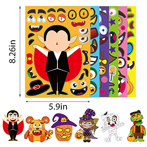 42 Sheets Halloween Sticker Craft Kit for Kids – Make Your Own Monster & Pumpkin Stickers
