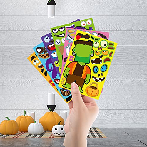 42 Sheets Halloween Sticker Craft Kit for Kids – Make Your Own Monster & Pumpkin Stickers