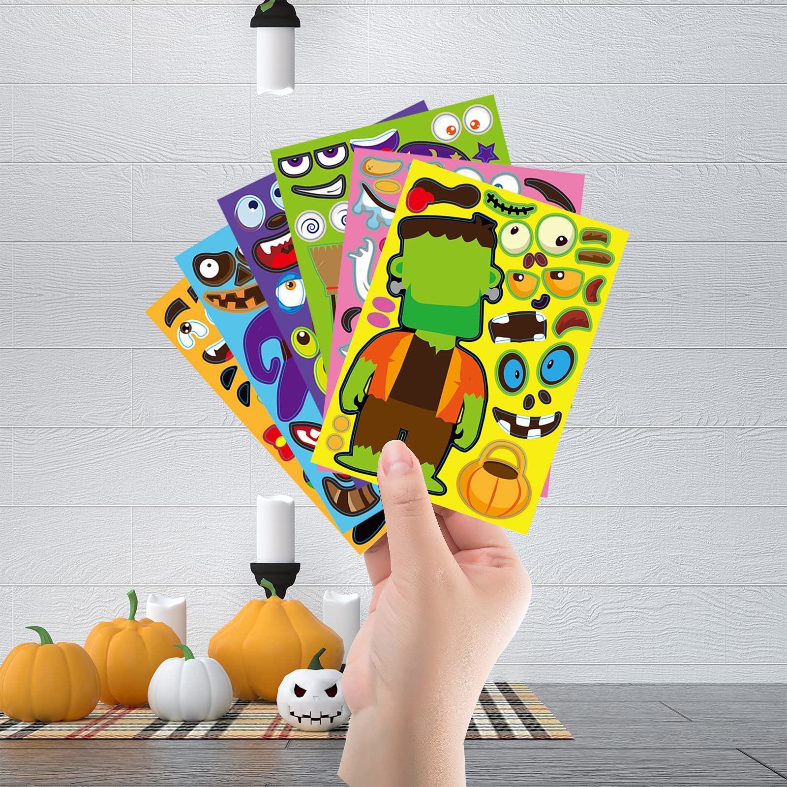42 Sheets Halloween Sticker Craft Kit for Kids – Make Your Own Monster & Pumpkin Stickers