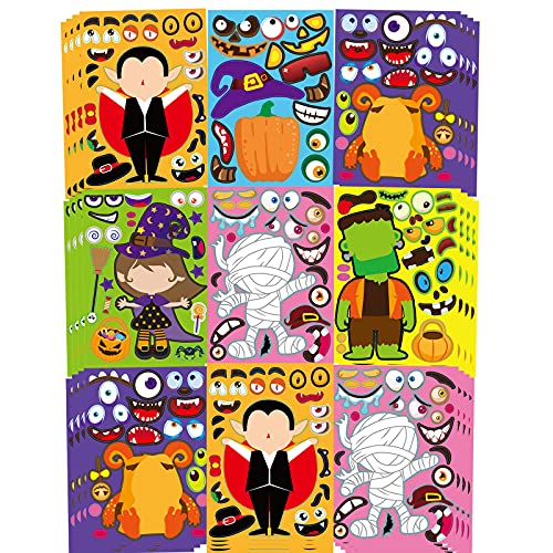 42 Sheets Halloween Sticker Craft Kit for Kids – Make Your Own Monster & Pumpkin Stickers