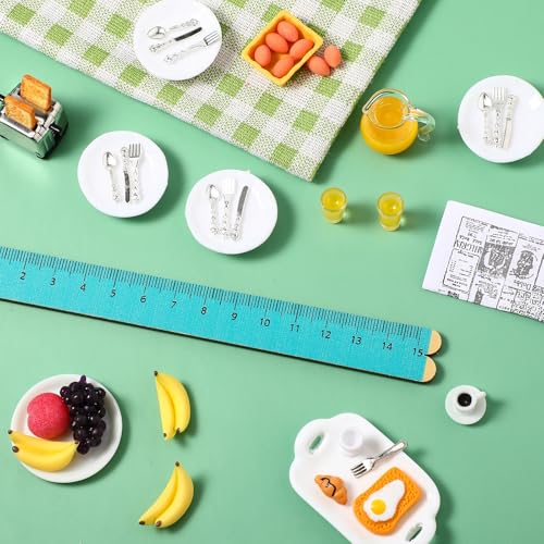 44-Piece 1:12 Dollhouse Miniature Breakfast Set – Toaster, Juice, Milk, Eggs, Plates & Cutlery by Suilung