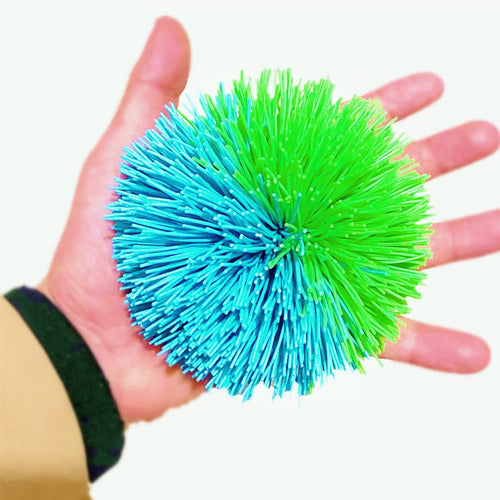 4.5-Inch Rainbow Stringy Stress Ball – Silicone Squishy Sensory Toy for Anxiety Relief (Blue/Green)