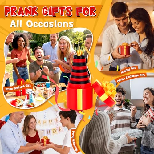 4.72 in Prank Nesting Gift Box - 10 Layer Annoying Mystery Box with Pop-Up Finger for Adults