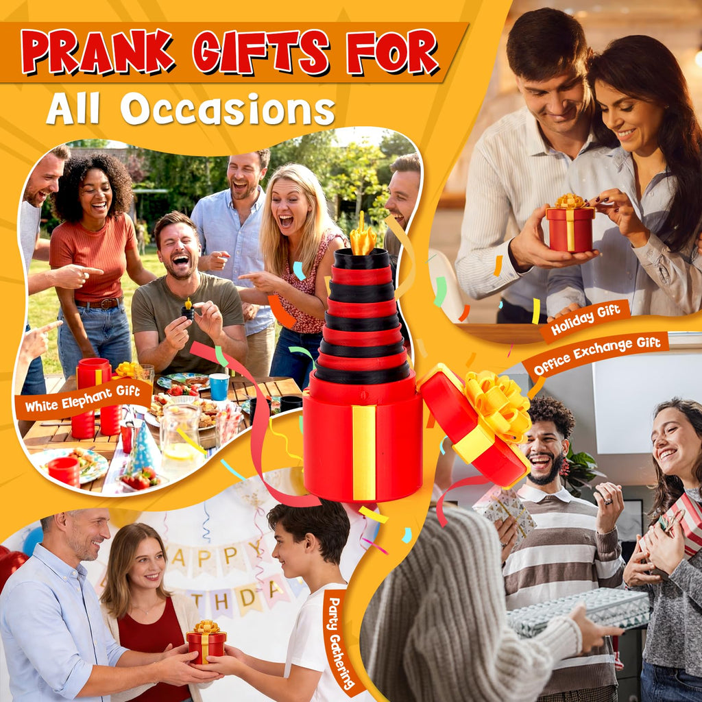 4.72 in Prank Nesting Gift Box - 10 Layer Annoying Mystery Box with Pop-Up Finger for Adults