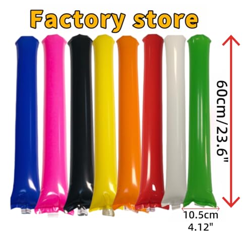48 Blue Thunder Sticks – Inflatable Cheering Noise Makers for Sports & Parties
