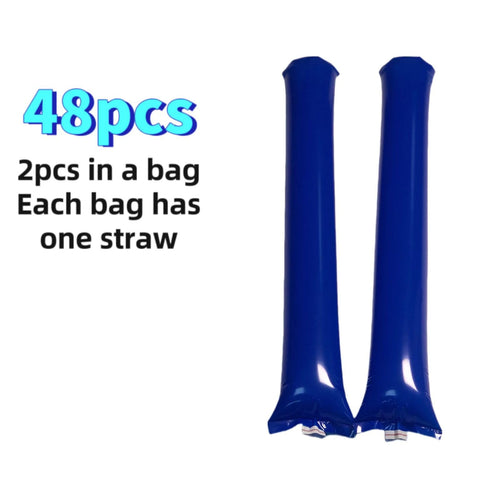 48 Blue Thunder Sticks – Inflatable Cheering Noise Makers for Sports & Parties