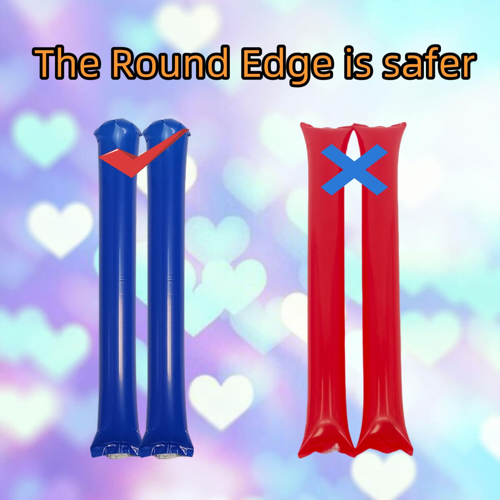 48 Blue Thunder Sticks – Inflatable Cheering Noise Makers for Sports & Parties