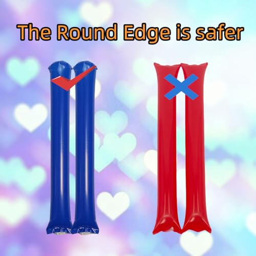 48 Blue Thunder Sticks – Inflatable Cheering Noise Makers for Sports & Parties