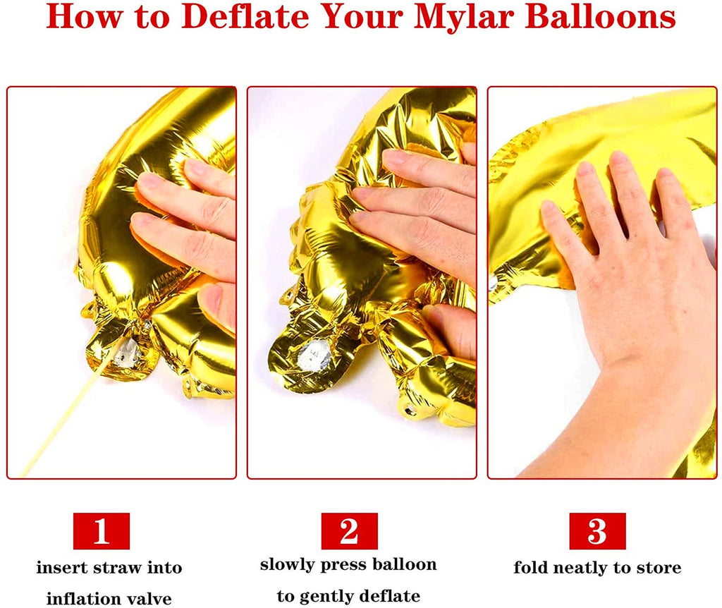 48 Gold Foil Chain Balloons 16 Inch – Jumbo Decoration Set for 80s 90s Party Backdrop