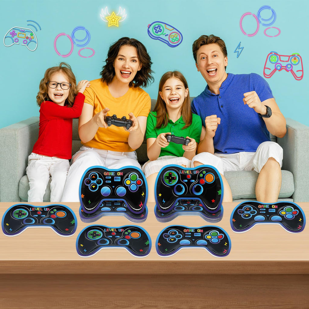 48-Pack Game Controller Paper Plates for Video Game Birthday Parties