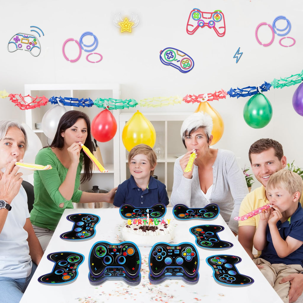 48-Pack Game Controller Paper Plates for Video Game Birthday Parties