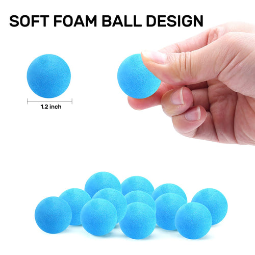 48-Pack Light Blue Foam Ball Refills for Popper Air Guns – 1.2 Inch EVA Soft Balls