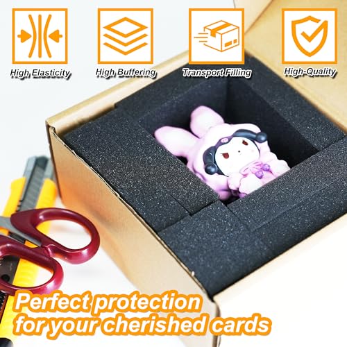 48 PCS EVA Foam Card Dividers for Trading Card Storage Boxes - Shock Absorbing, Cuttable, Black