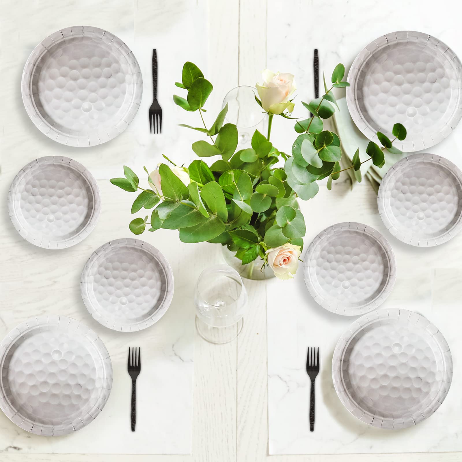 48-Piece Golf Birthday Plates Set - Disposable Paper Dinner and Dessert Plates for Sports Themed Party