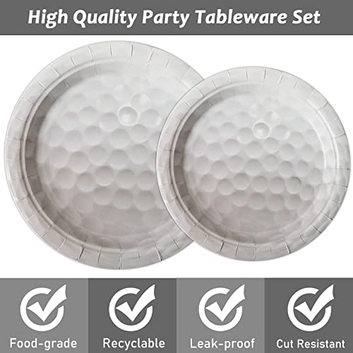 48-Piece Golf Birthday Plates Set - Disposable Paper Dinner and Dessert Plates for Sports Themed Party
