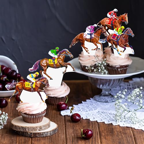 48-Piece Kentucky Derby Cupcake Toppers – umoni Horse Racing Party Picks