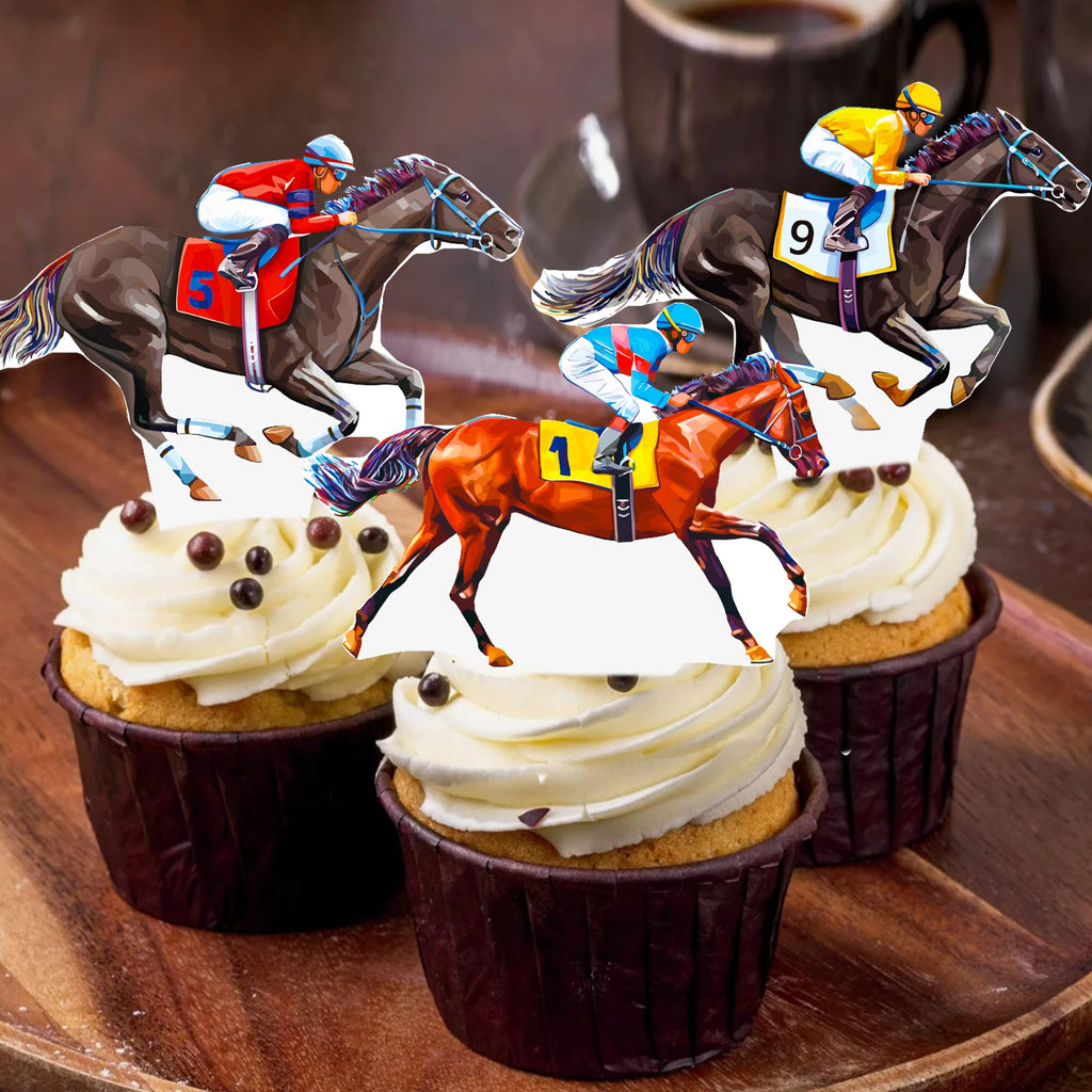 48-Piece Kentucky Derby Cupcake Toppers – umoni Horse Racing Party Picks