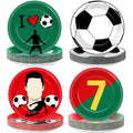 48 Soccer Paper Plates – Red & Green Disposable Dessert Plates for Sports Birthday Parties