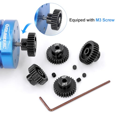 48P Pinion Gear Set 28T-32T (5 Gears) for 1/10 RC Cars – Hardened Steel, 3.175mm Shaft