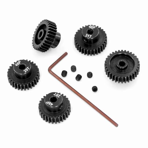 48P Pinion Gear Set 28T-32T (5 Gears) for 1/10 RC Cars – Hardened Steel, 3.175mm Shaft