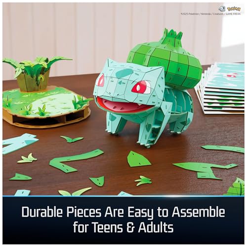 4D Build Pokémon Bulbasaur 3D Puzzle Kit - 195 Pieces, No Glue, Display Model 9.3" x 11.4" x 9.4"