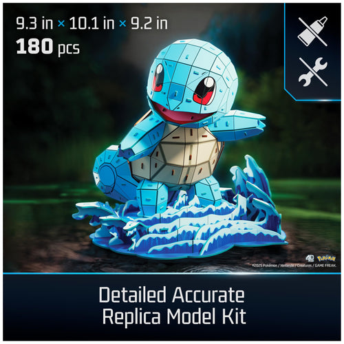 4D Build Pokémon Squirtle 3D Model Kit – 180-Piece Foam Puzzle for Display