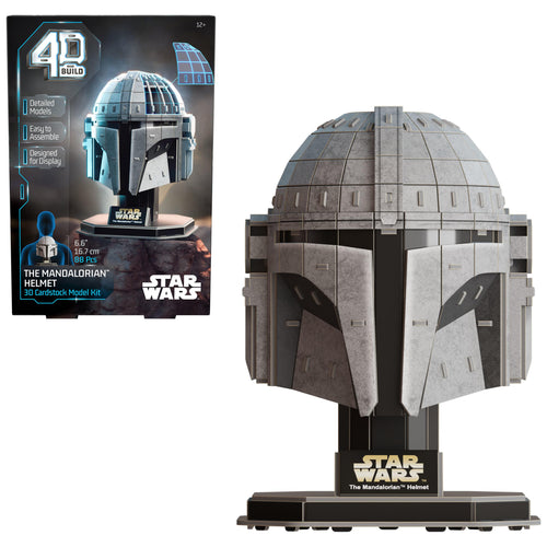 4D Build Star Wars Mandalorian Helmet 3D Puzzle – 88-Piece Cardstock Model Kit for Display