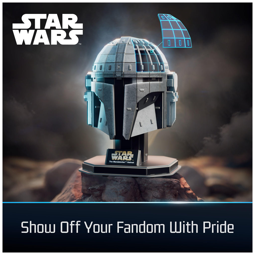 4D Build Star Wars Mandalorian Helmet 3D Puzzle – 88-Piece Cardstock Model Kit for Display