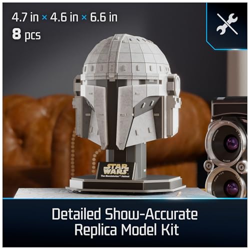 4D Build Star Wars Mandalorian Helmet 3D Puzzle – 88-Piece Cardstock Model Kit for Display