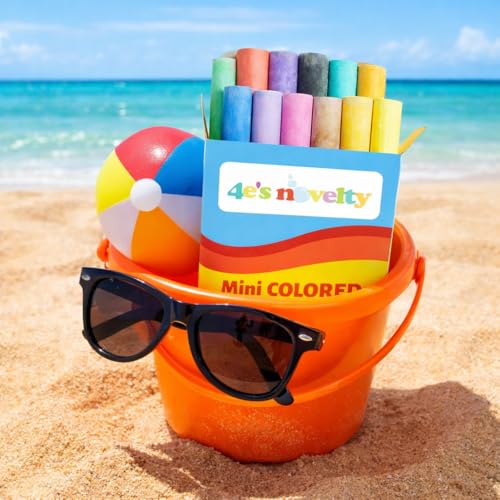 4E's Novelty 144 Mini Chalk Sets - 12 Boxes of 12 Colors, Non-Toxic Sidewalk & Blackboard Chalk for Kids Party Favors