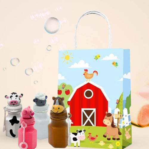 4E's Novelty Farm Animal Bubbles Party Favors – 12 Count with Horse, Sheep, Pig, and Cow