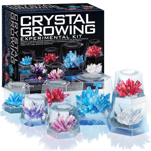 4M Crystal Growing Science Kit – 7 Experiments with Display Domes, STEM Toy for Ages 10+