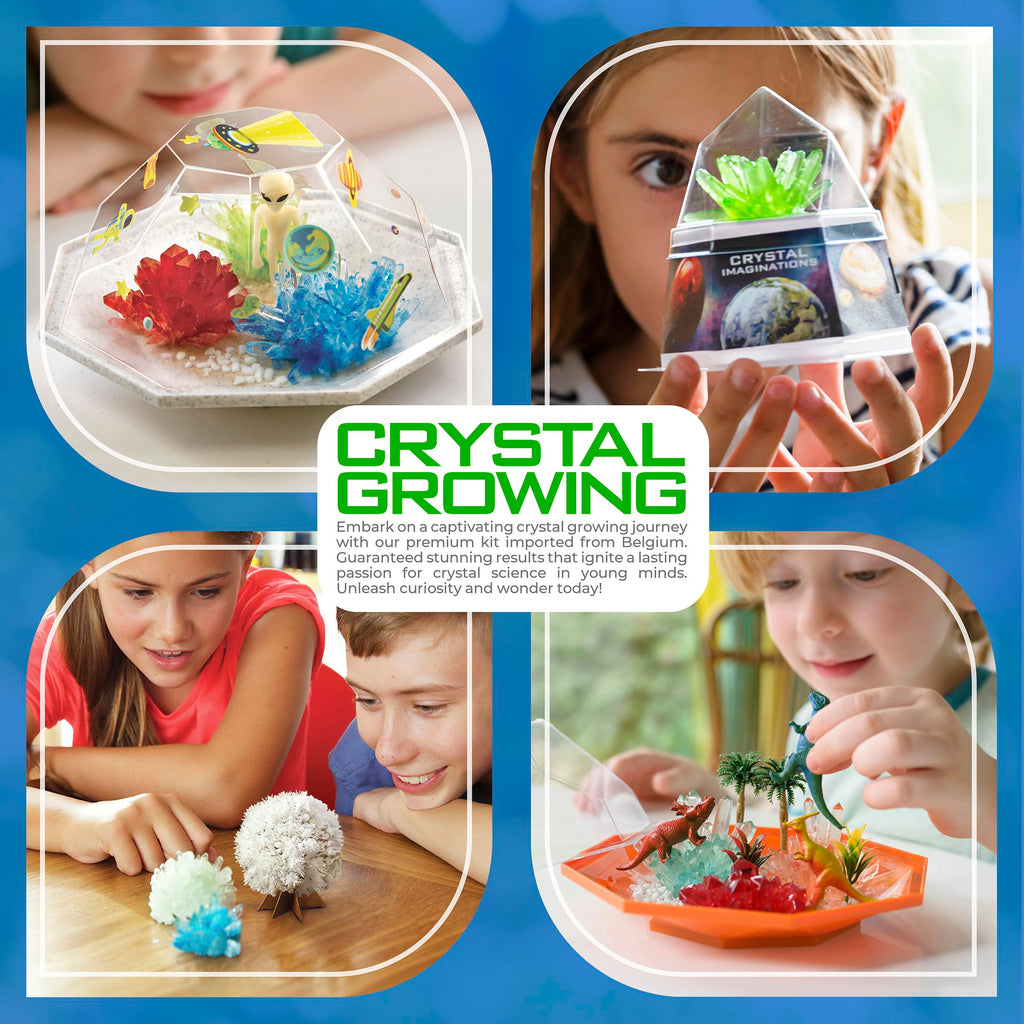 4M Crystal Growing Science Kit – 7 Experiments with Display Domes, STEM Toy for Ages 10+