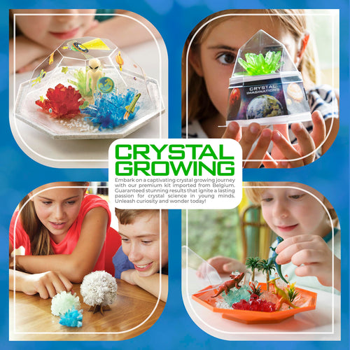 4M Crystal Growing Science Kit – 7 Experiments with Display Domes, STEM Toy for Ages 10+