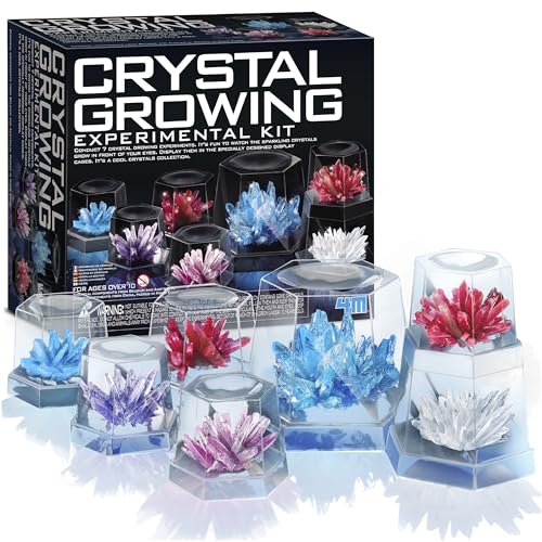4M Crystal Growing Science Kit – 7 Experiments with Display Domes, STEM Toy for Ages 10+