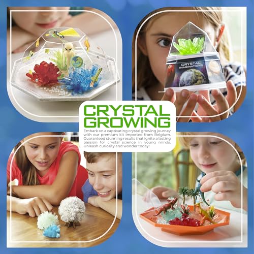 4M Crystal Growing Science Kit – 7 Experiments with Display Domes, STEM Toy for Ages 10+