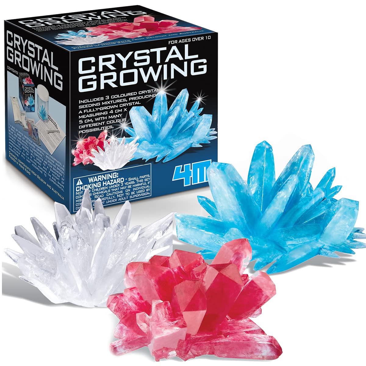 4M Crystal Growing Science Kit – Grow 3 Colored Crystals at Home