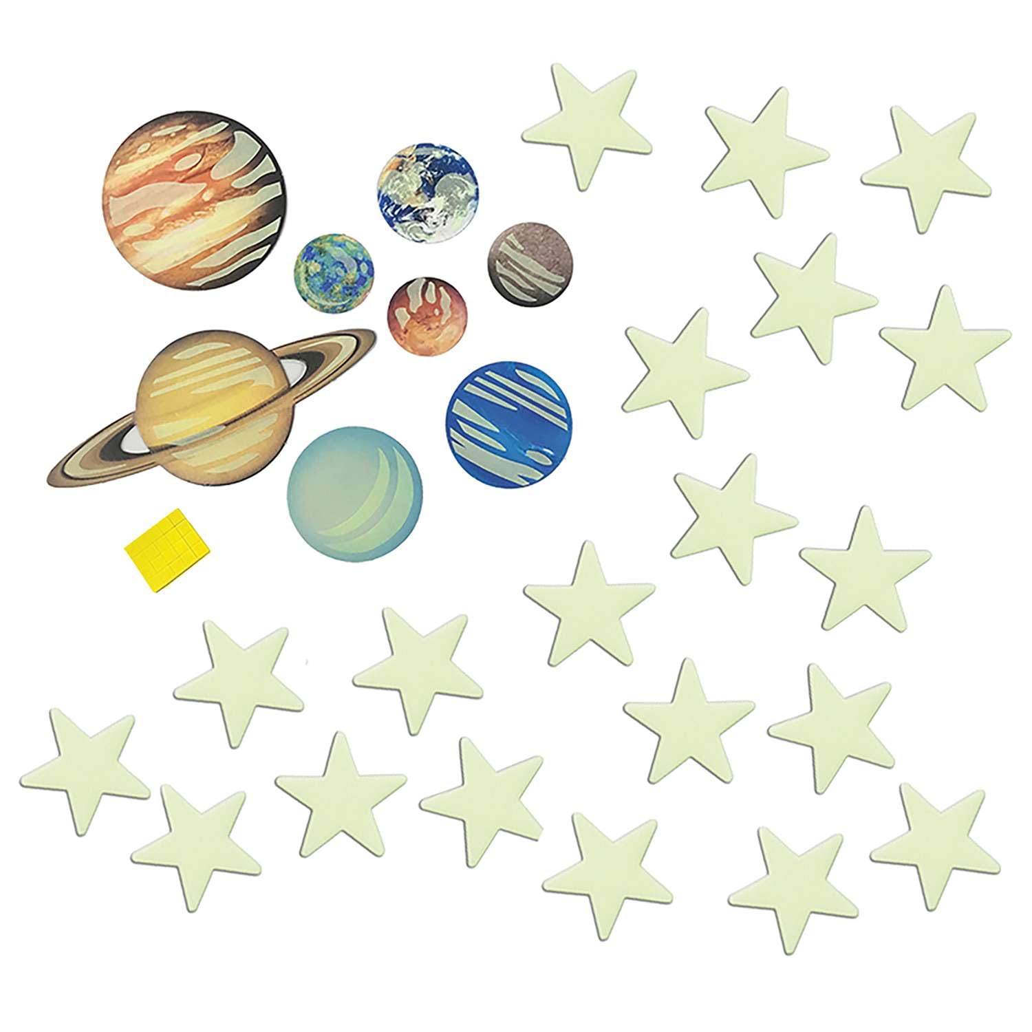 4M Glow Planets & Nova Stars - 20 Glow-in-the-Dark Wall and Ceiling Stickers for Kids Room Decoration