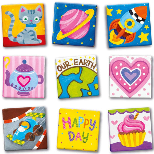 4M Magnetic Mini Tile Art Kit – Paint 12 Tiles & Make Fridge Magnets for Ages 8+