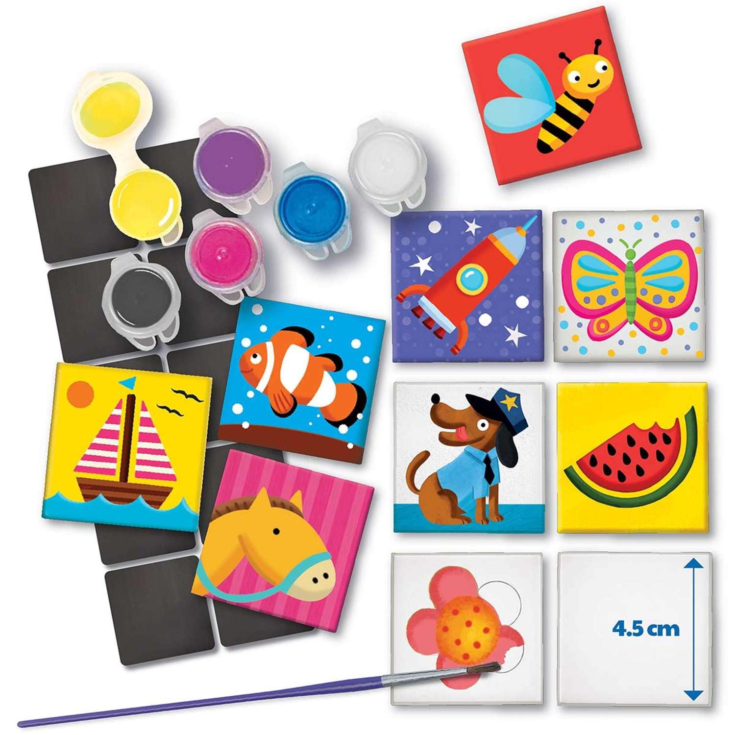 4M Magnetic Mini Tile Art Kit – Paint 12 Tiles & Make Fridge Magnets for Ages 8+