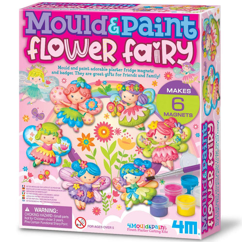 4M Mould and Paint Glitter Fairies Kit – Make 6 Fairy Magnets or Pins