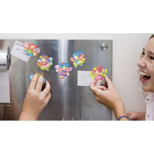 4M Mould and Paint Glitter Fairies Kit – Make 6 Fairy Magnets or Pins