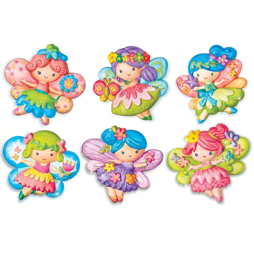 4M Mould and Paint Glitter Fairies Kit – Make 6 Fairy Magnets or Pins
