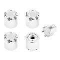 4PCS Aluminum M4 Nut Wheel Rim Center Caps for 1/10 RC Crawler – Silver, Hex Wrench Included