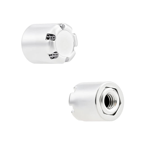 4PCS Aluminum M4 Nut Wheel Rim Center Caps for 1/10 RC Crawler – Silver, Hex Wrench Included