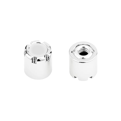 4PCS Aluminum M4 Nut Wheel Rim Center Caps for 1/10 RC Crawler – Silver, Hex Wrench Included