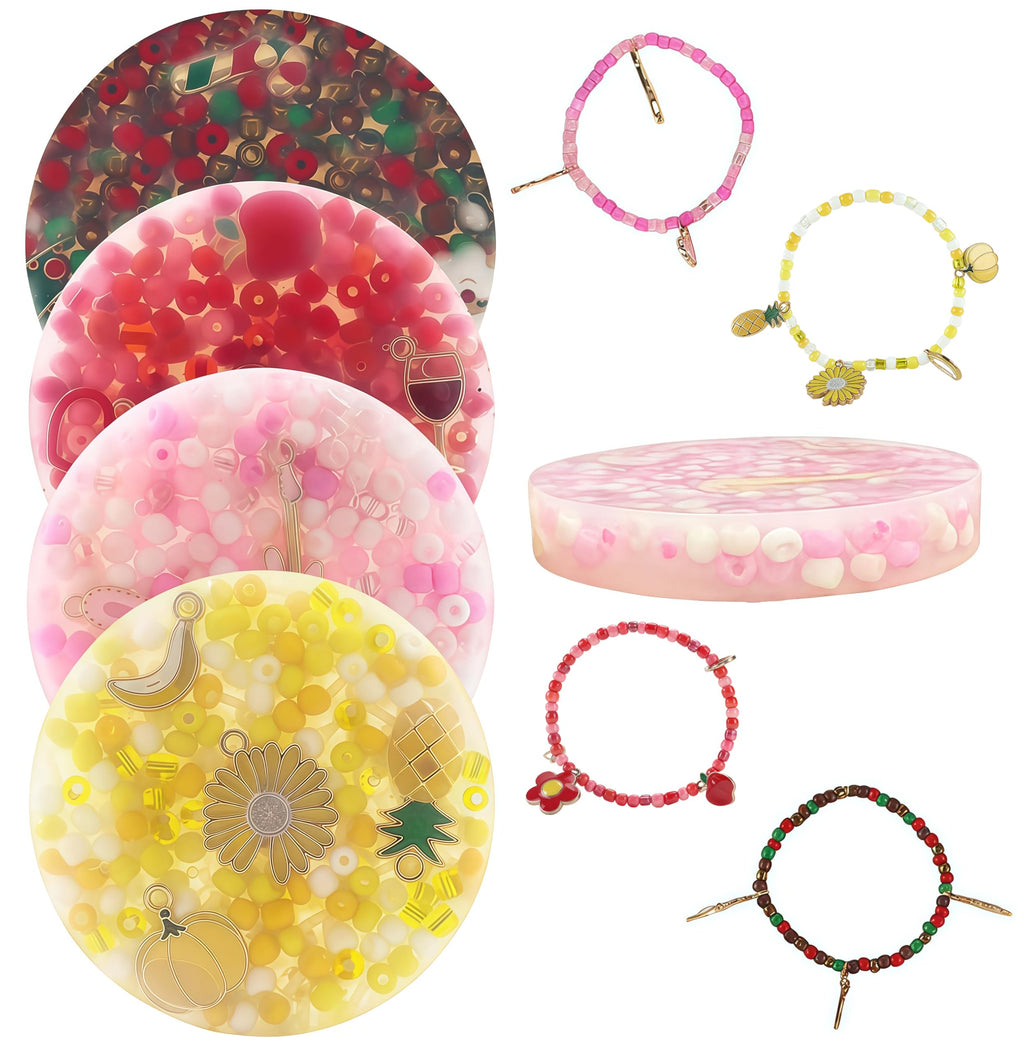 4Pcs Skin Picking Fidget Toys for Adults - DIY Bracelet Silicone Picking Pads - Portable Sensory Toy Set