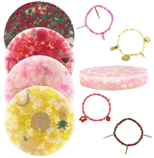 4Pcs Skin Picking Fidget Toys for Adults - DIY Bracelet Silicone Picking Pads - Portable Sensory Toy Set